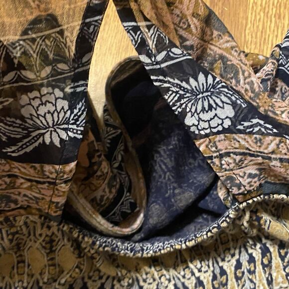 LUCKY BRAND Women's Blouse Top Boho Peasant Mixed Print Flutter Sleeve S - Picture 12 of 12